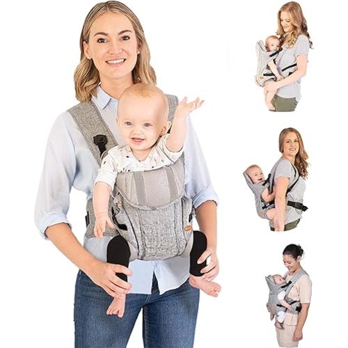 Dreambaby Oxford Adjustable 3-in-1 Position Baby Carrier - Comfortable and Stylish Baby Wrap for Newborns to Toddlers -Suitable for Children 7.5 – 33lbs (Approximately 3-12 Months of Age)