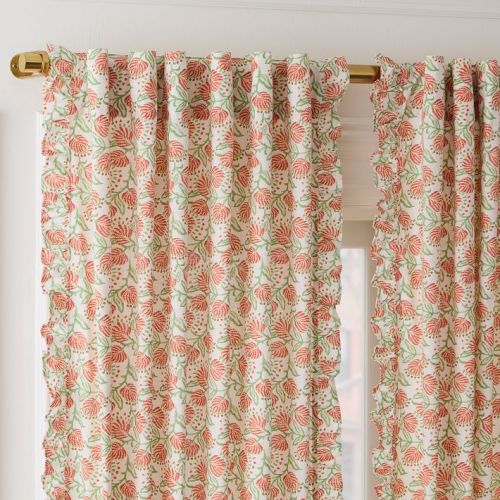 Vine Floral Ruffle Curtain