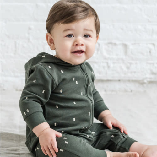 Greer Fleece Hooded Zipper Romper