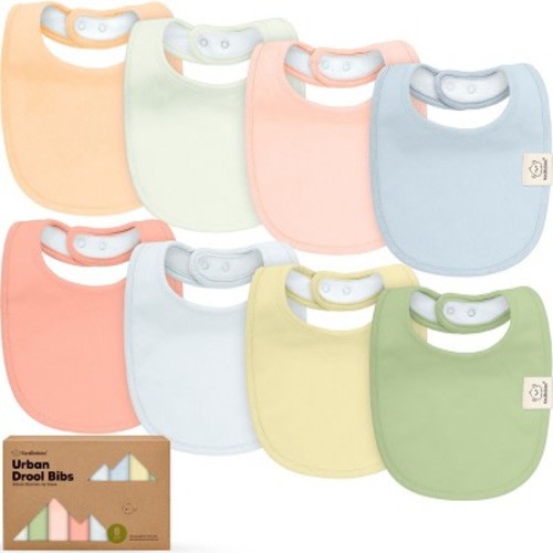 KeaBabies 8pk Organic Baby Bibs for Boy, Baby Drool Bib for Toddler Boys, Girls, Newborn Baby Teething Bibs
