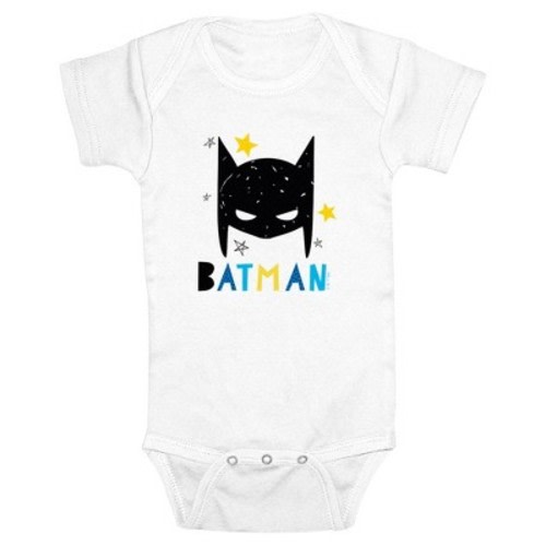 Infant's Batman Mask Doodles Onesie - White - 6 Months