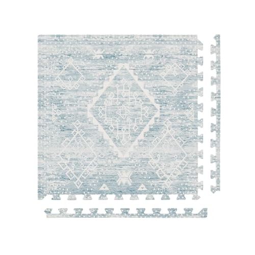 House of Noa Baby Play Mat – 4x6 Indigo Ula – Set of 6 Tiles – Cushioned EVA Foam Play Mat for Floor, Soft Interlocking Baby Crawling Mats for Hard Floors