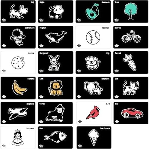 Happy Start High Contrast Vision Cards: Easy to Clean - Water-Resistant - Hospital Approved - Diaper Bag Ready - Newborn Toy - Tummy Time Toys - Black and White Baby Toys - Ages 0+ (English)