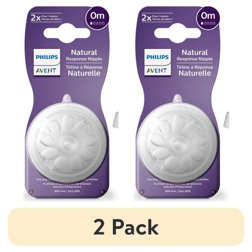 (2 pack) Philips Avent Natural Response Nipple Flow 1, 2pk, SCY961/02