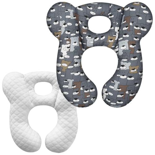 Baby Travel Pillow, Infant Kid's Cushion Soft and Skin Friendly for Car Seat, Pushchair and Stroller (Blue Bear)