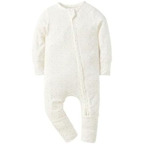 Modal Baby Boy Romper Footies Jumpsuit with Zipper - Ultra Soft & Breathable Footed for 0-18 Months