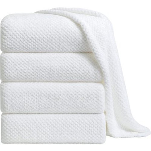Jessy Home 4 Pack Towel Set Oversized Bath Sheet Towels 600 GSM Ultra Soft White Bath Towels