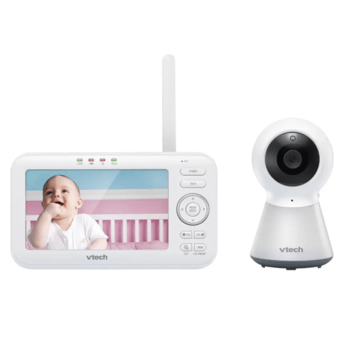 VTech - 5" Video Baby Monitor w/Adaptive Night Light - White