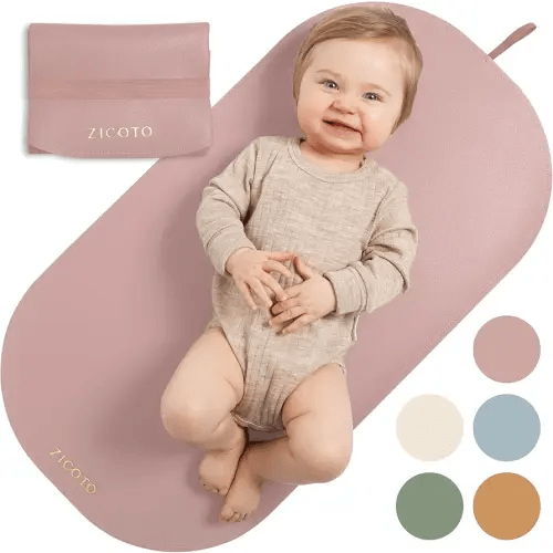 Beautiful Portable Baby Changing Pad - Wipeable and Easy to Clean Diaper Changing Mat - The Perfect Waterproof Vegan Leather Pad for Traveling