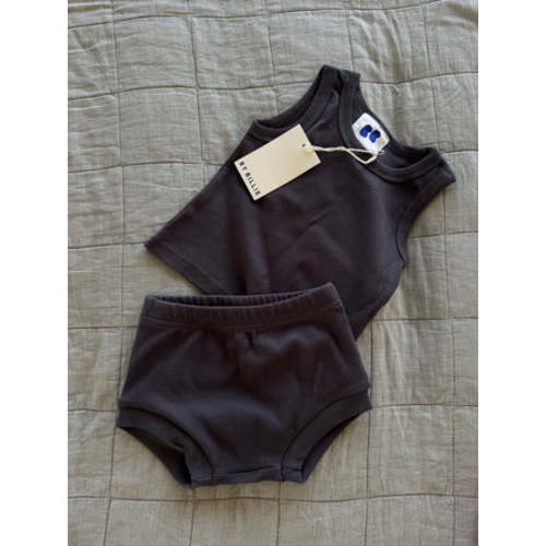 Essential ribbed set - charcoal