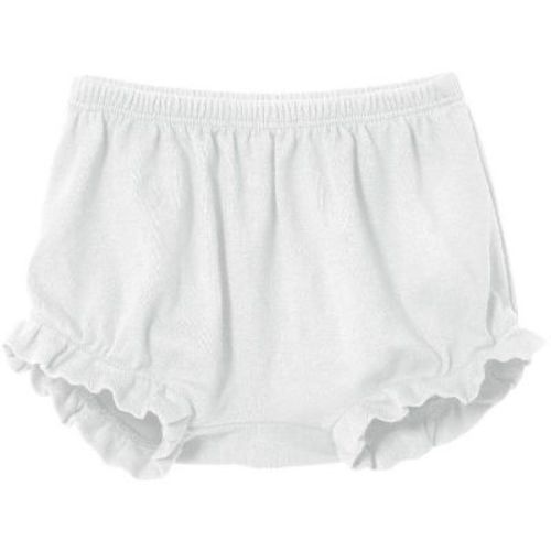 City Threads Usa-made Girls Soft Cotton Bloomer Diaper Cover | White - Newborn
