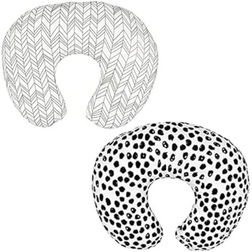 Uderui 2 Pack Nursing Pillow Slipcovers for Breastfeeding Moms, Soft and Stretchy, Black