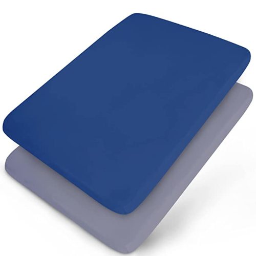 Pack and Play Sheets Fitted, 2 Pack Portable Playard Sheets for Graco, Ultra Soft Microfiber Pack N Play Sheets, Navy & Gray : Baby