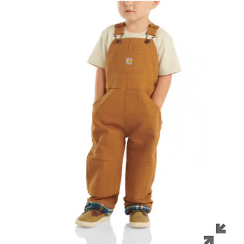 Kids' Canvas Bib Overall Flannel-Lined (Baby/Toddler) | Toddler Girl Outerwear (2T - 4T) | Carhartt