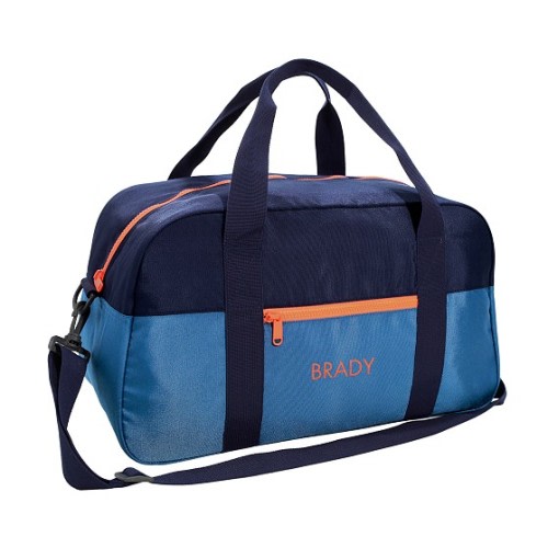 Astor Blue/Navy/Orange Duffle Bag | Pottery Barn Kids