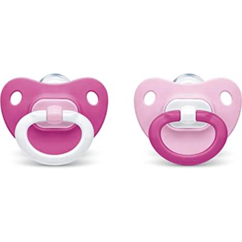 NUK Orthodontic Pacifier, Girl, 0-6 Months, 2-Pack