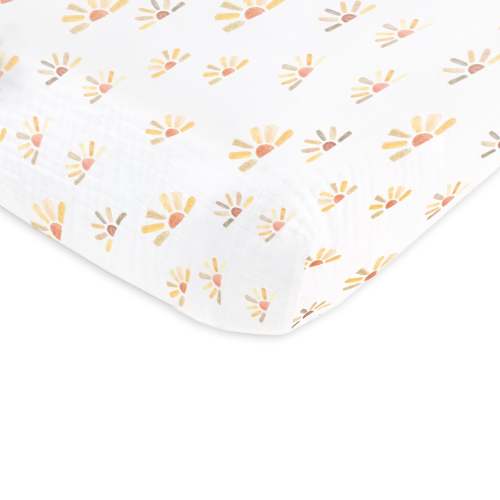 Muslin Fitted Crib Sheet - Watercolor Sunny Days – SwaddleDesigns