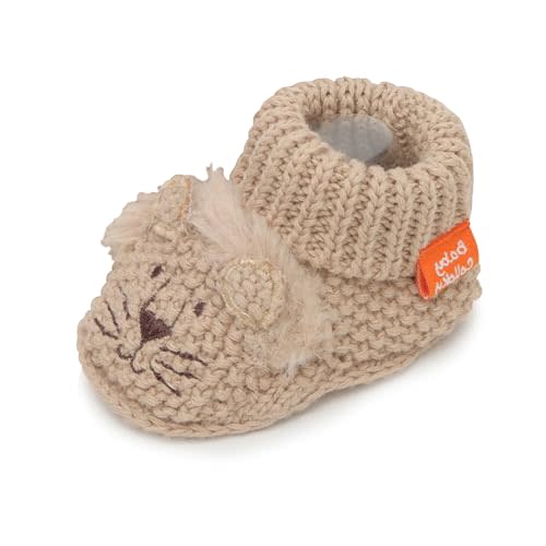 COLLOKY Fleece Baby Booties for Newborns - Cozy, Warm & Adjustable Slippers with Non-Slip Sole -Soft And Lightweight for Babies