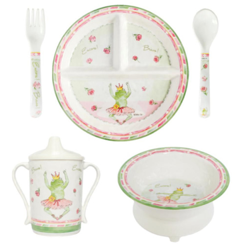 Le Cadeaux Baby Cie Dani Bravo Encore Green Melamine Dinnerware Set | Kathy Kuo Home