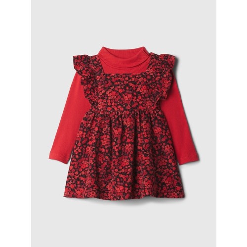 Baby Turtleneck Ruffle Pinafore Dress Set | Gap