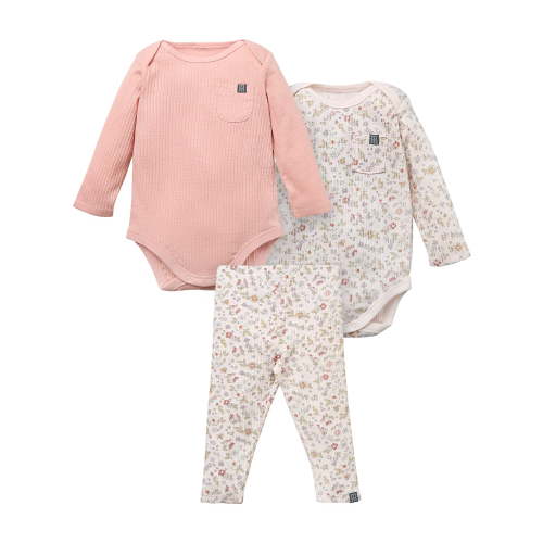 Modern Moments by Gerber Baby Neutral Bodysuits and Legging Organic Outfit Set, 3-Piece, Sizes 0/3 Months - 24 Months