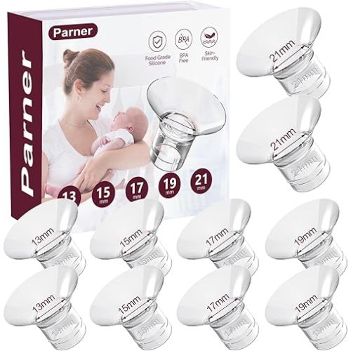 Flange Inserts 13/15/17/19/21mm 10PCS for Momcozy S9/S9pro/S10/S12/S12pro/Medela/Tsrete/Spectra/Bellababy etc 24mm Wearable Breast Pump, Reduce 24mm Tunnel Down to Correct Size - 10PCS