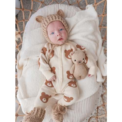 Knit Brown Bear Romper