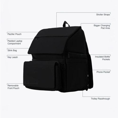 BÉIS 'The Ultimate Diaper Backpack' in Black - Best Backpack Diaper Bag in Black