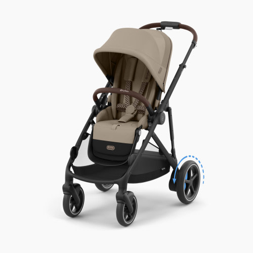 Cybex eGazelle S Electronic Assist Stroller - Black Frame/Almond Beige Seat