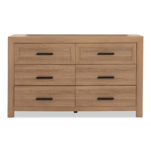 Calvin Light Brown 6 Drawer Dresser