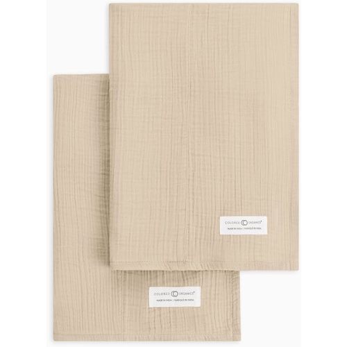Colored Organics Baby 2 Pack Organic Cotton Burp Cloths Set - Clay Muslin