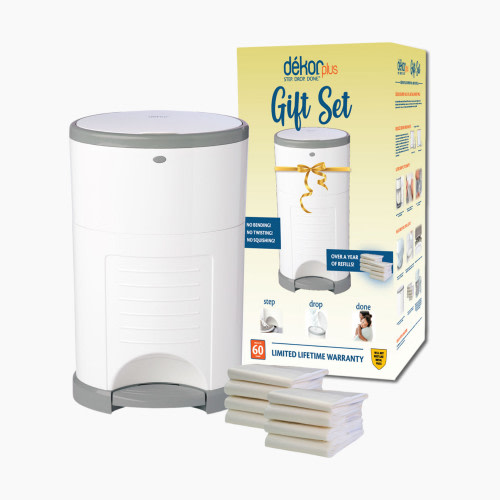 dekor Plus Diaper Pail Value Gift Set - White