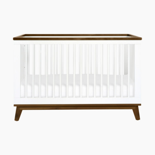 babyletto Scoot 3-in-1 Convertible Crib with Toddler Bed Conversion Kit - White/Natural Walnut