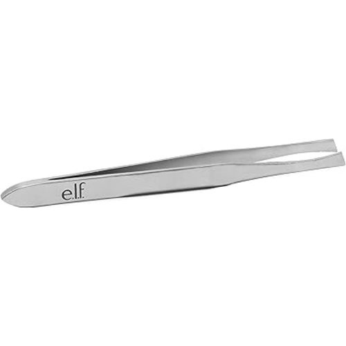 e.l.f. Slant Tweezer, Professional Quality Stainless Steel, Provides a Strong Grip, Removes Hairs Accurately, Shapes, Defines, Easy To Use, Ergonomically-Designed