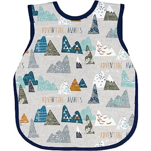 BapronBaby Adventure Awaits Bapron - Soft Waterproof Stain Resistant Bib - Machine Washable - 6m - 5yr - (Sz Baby/Toddler 6m-3T)