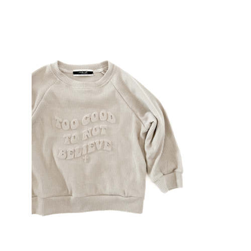 Too Good To Not Believe Waffle Toddler Crewneck