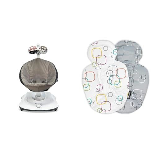 4moms RockaRoo Baby Rocker in Graphite with Plush Infant Insert, Multicolor
