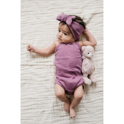 Organic Cotton Modal Singlet Bodysuit - Grape – Jamie Kay USA