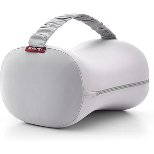 Momcozy Knee Pillow for Side Sleepers with Cooling Cover, Soft Memory Foam Spine Alignment Pregnancy Leg Pillow for Hips, Back, Sciatica Pain, Fixed Strap for Moving, Wider Contact Even Pressure