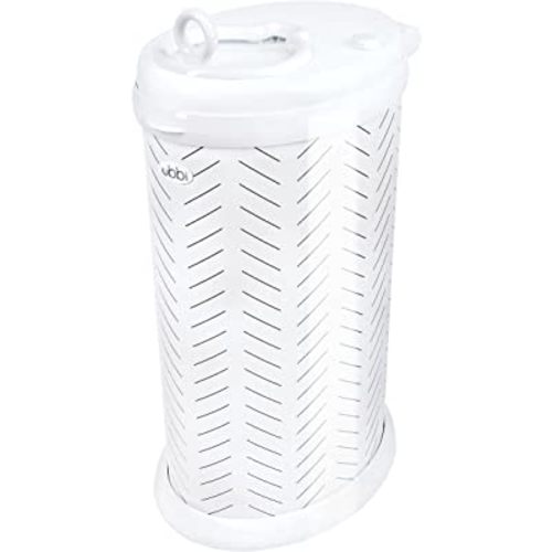 Ubbi Steel Diaper Pail, Odor Locking, No Special Bag Required, Award-Winning, Registry Must-Have, Herringbone
