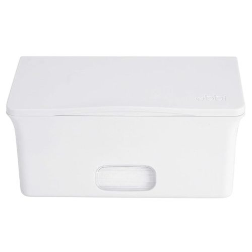 Ubbi Baby Wipes Dispenser | Baby Wipes Case | Baby Wipes Holder with Weighted Plate, Keeps Wipes Fresh and Non-Slip Rubber Feet, White
