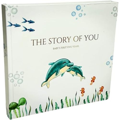 Baby diary, capture precious moments and create timeless memories. Baby scrapbook and baby book keepsake for baby shower gifts, gender-neutral baby items, and baby books from birth.