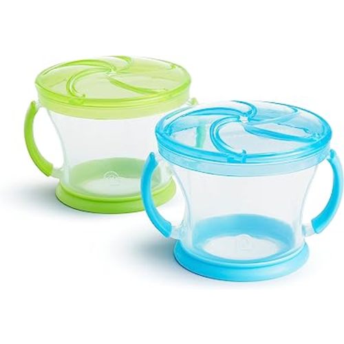 Munchkin® Snack Catcher® Toddler Snack Cups, 2 Pack, Blue/Green