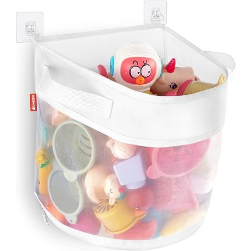 UNEEDE Bath Toy Organizer,4 Gallons Bathtub Toy Storage Organizer,Quick Access Bath Toy Holder For Bathtub,Baby Organizer And Storage,Quick Dry Baby Bath Toy Storage For Tub,Mesh Shower Caddy