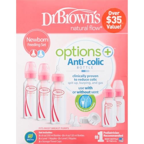 Dr. Brown's Options+ Feeding Bottles Gift Set in Pink