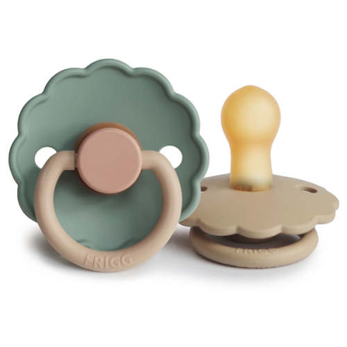 Natural Rubber Pacifier in Willow and Croissant