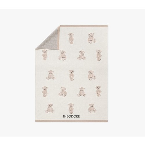 St. Jude Teddy Bear Intarsia Baby Blanket | Pottery Barn Kids