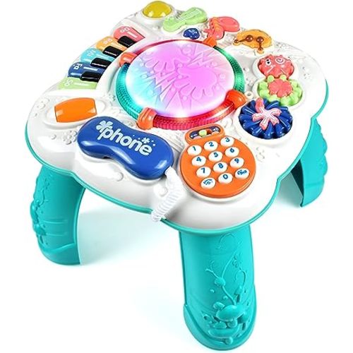 Tuko Baby Toys 6 to 12 Months,Activity Table Toy for Toddlers (Size: 11.8 x 11.8 x 12.2 inches)