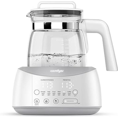Bottle Warmer Comfyer, Tea Kettle Electric with 6 Temperature Control Presets, Baby Bottle Warmer with Night Light, Instantly Water Warmer, Feed Baby More Easier and Healthier