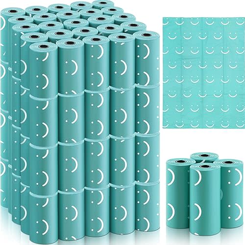 1500 Count Diaper Disposable Bags for Baby Diaper Bags Diaper Sacks Baby Powder Scent Diaper Disposal or Pet Waste Bags, 100 Rolls(Aquamarine)